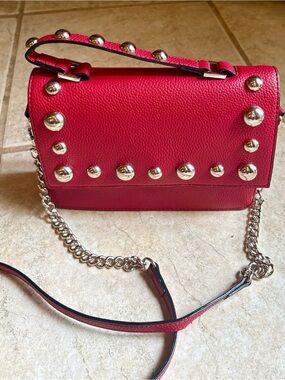 Gianni Bini Red Studded Crossbody Bag NWOT